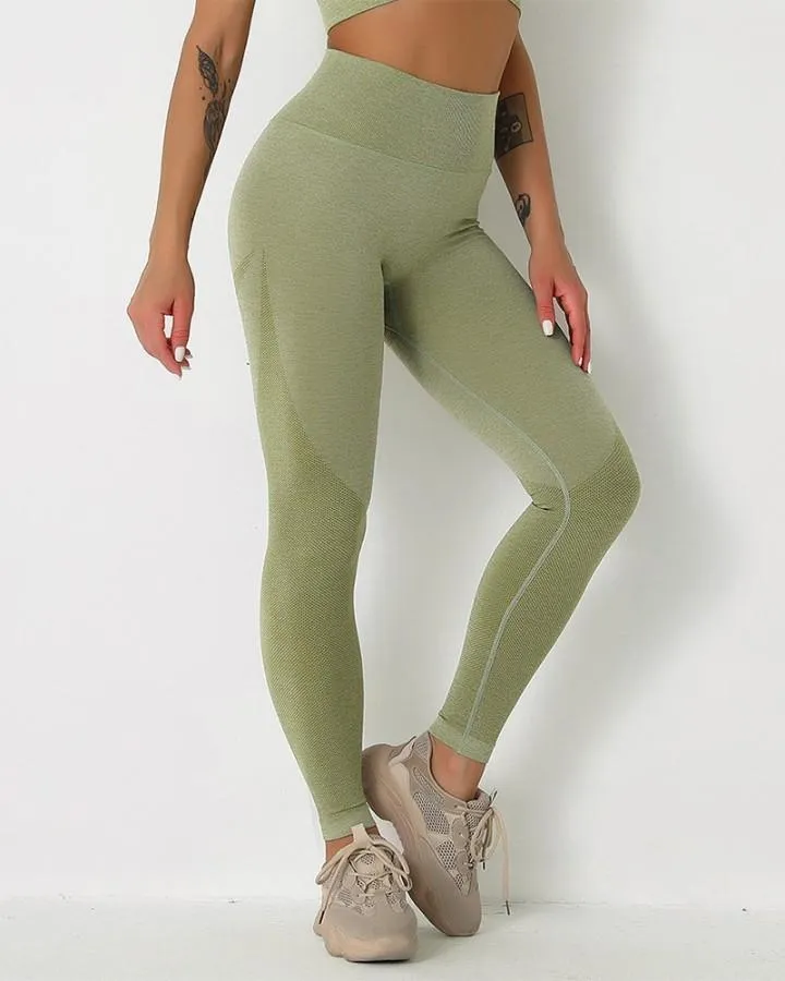 Solid High Elastic Breathable High Waist Active Pants