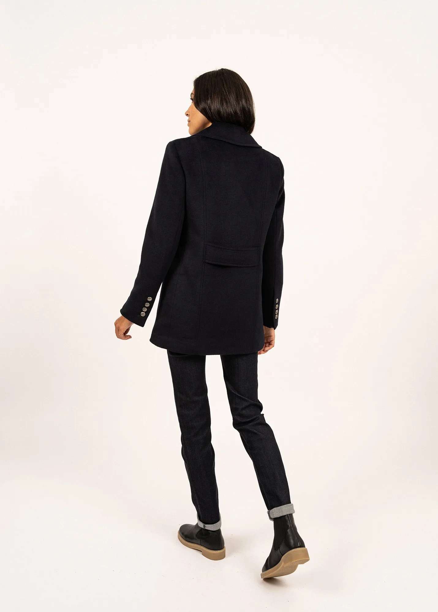 St Briac peacoat - in wool (NAVY)