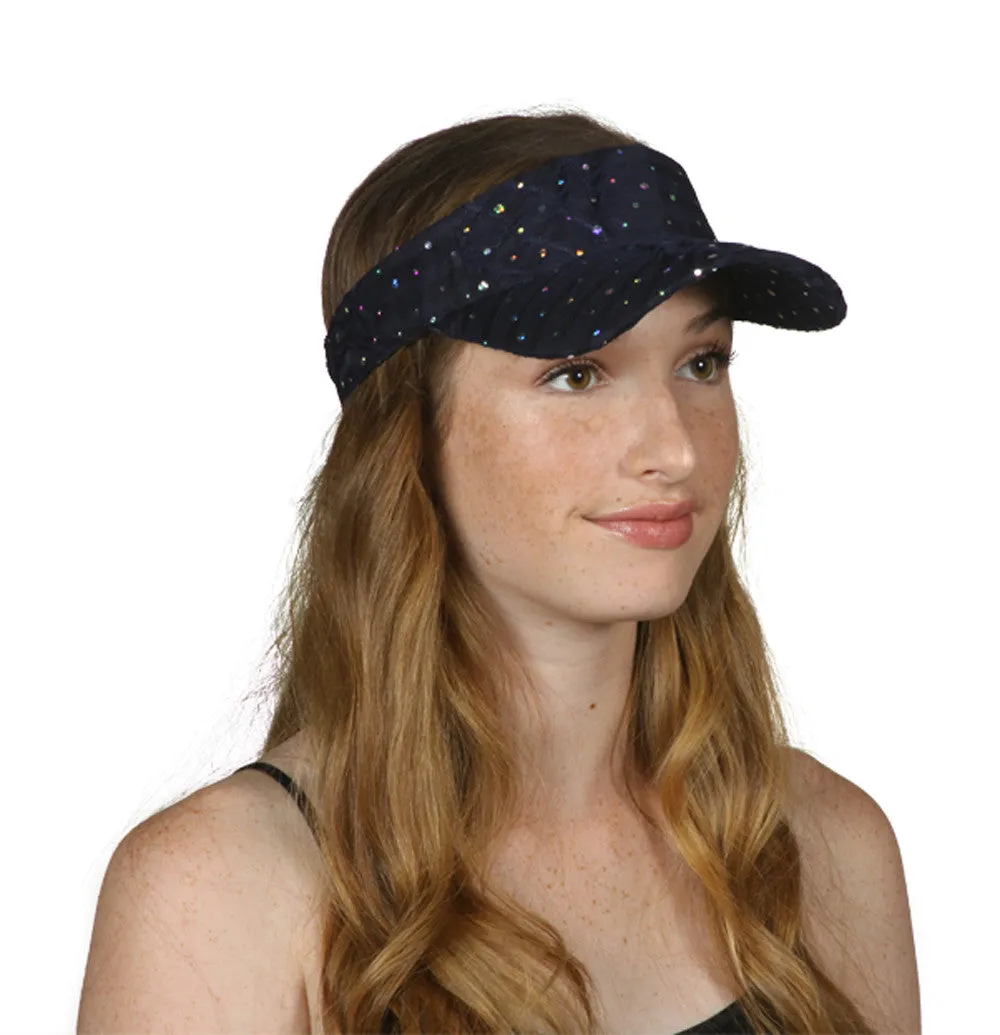 TopHeadwear Glitter Sequin Visor Hat