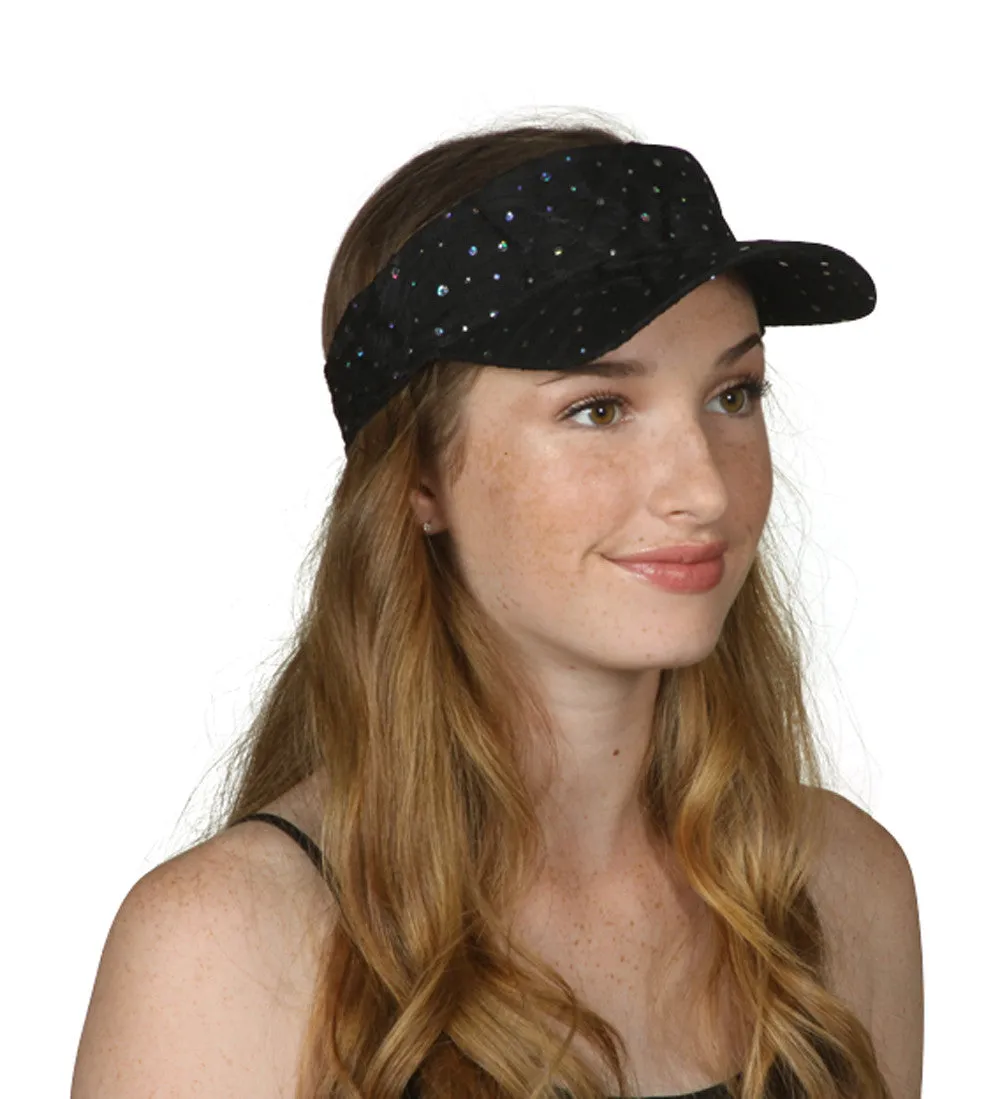 TopHeadwear Glitter Sequin Visor Hat